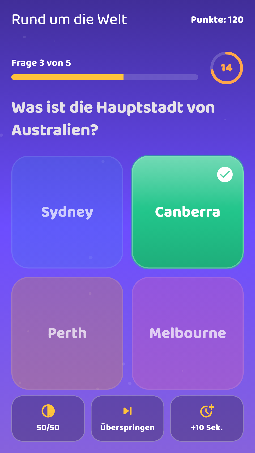 Sofortiges Feedback in jeder Runde